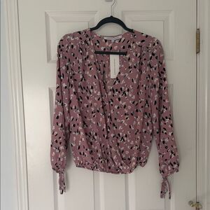 NWT. Collective Concepts Women's Pink Patterned Blouse